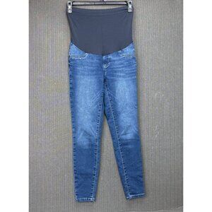 Sonoma Womens Size 4 Blue Maternity Pull on High-Waist Denim Jeans Stretch Panel